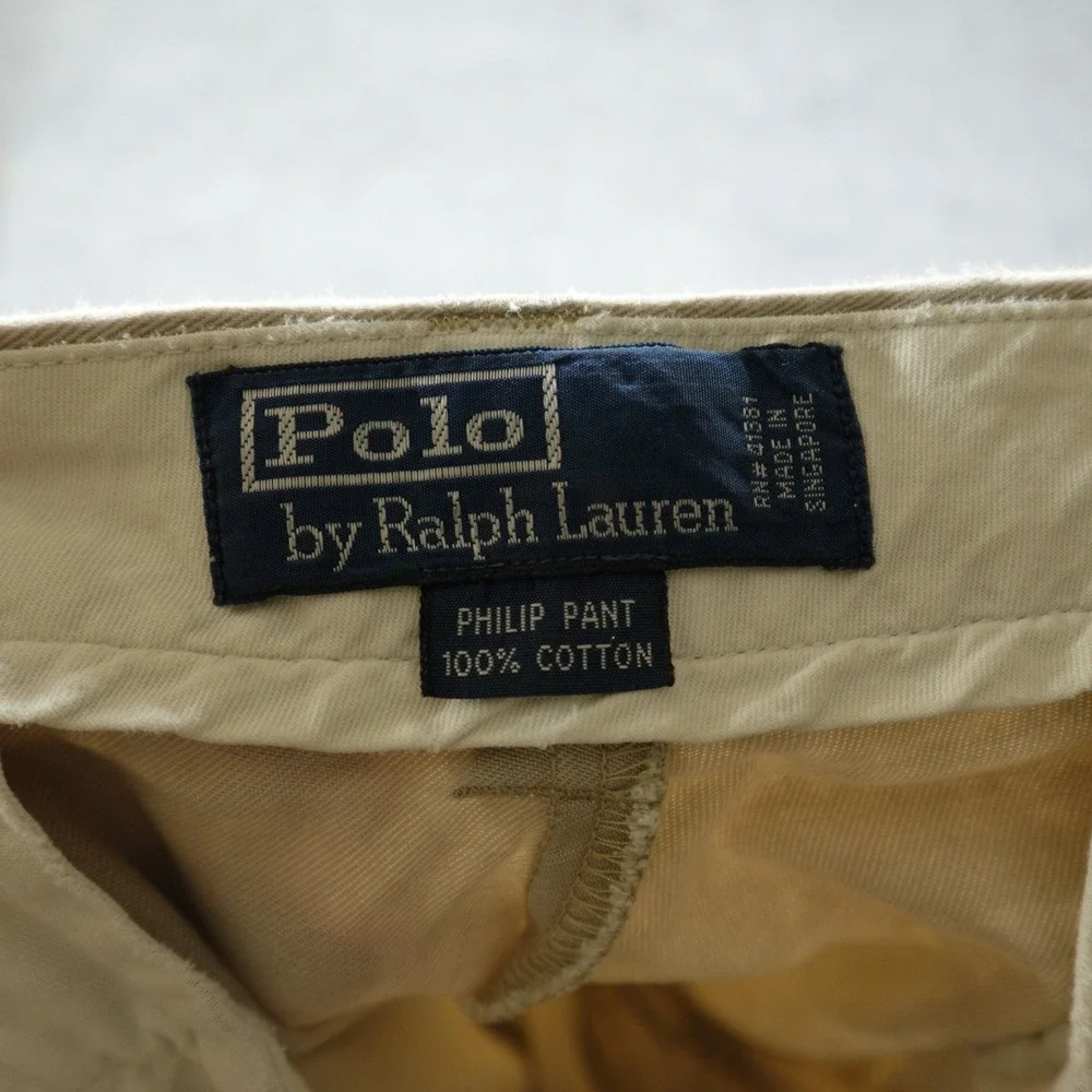 Polo Ralph Lauren Jeans Mens 35x32 Tan Philip Pant Classic Chino Cotton Twill